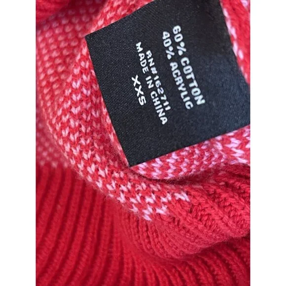 33 DEGREES Cardigan Sweater Women XXS Red Pink Hearts Valentine Love - Picture 5 of 6